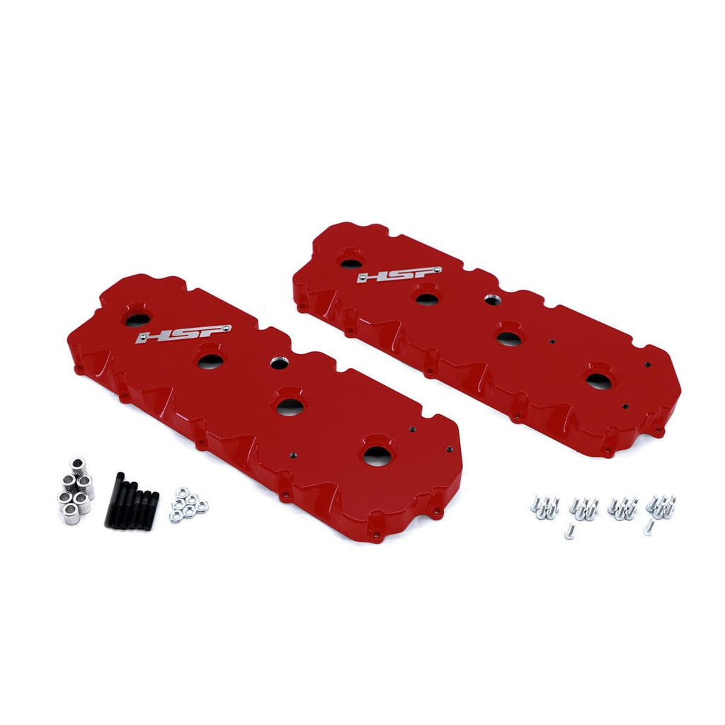 HSP Billet Valve Covers (2001-2004 Chevrolet / GMC) Engine Valve Cover HSP Diesel Blood Red 