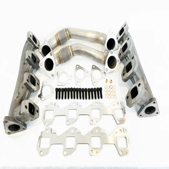 DIESELR Exhaust Manifold Kit w/ Up-Pipes (2001-2016 Duramax 6.6L LB7/LLY/LBZ/LMM/LML)