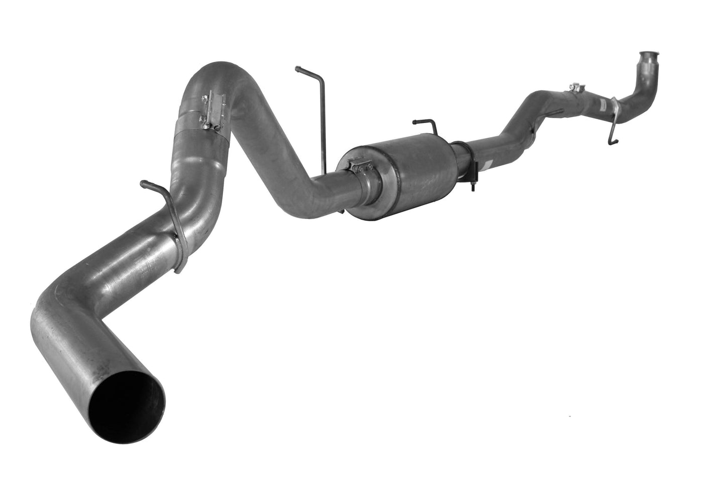 4" Downpipe Back Single | 2011-2015 GM 2500/3500 6.6L DURAMAX Exhaust Flo-Pro Aluminized Muffler 