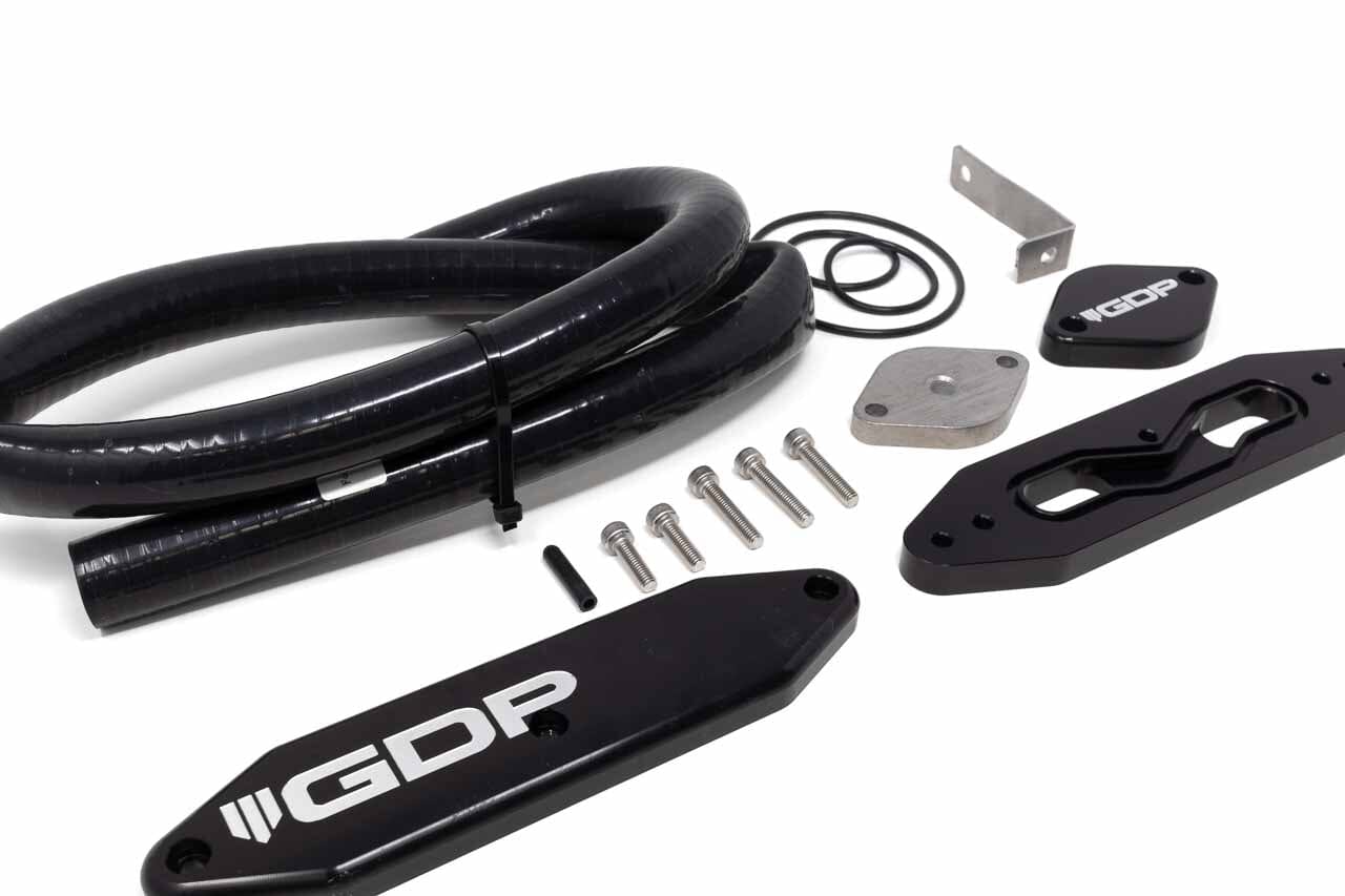 Cooler Upgrade w/ Coolant Re-Route Hose for Factory Pyro, w/Pass Through plate (11-15 6.7L Powerstroke) Cooler Upgrade Kit GDP 